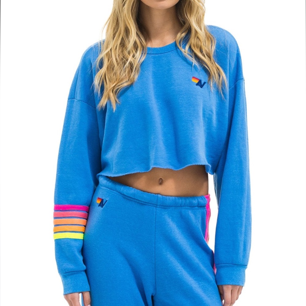 NWT Aviator Nation Relaxed Cropped Sweatshirt